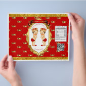 男の赤ちゃんツインズレッド金ゴールドチップバッグラッパー チラシ (手)