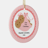 男の赤ちゃんツインベビー初めてのクリスマスオーナメント セラミックオーナメント (右)