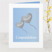 男の赤ちゃんツイン誕生おめでとう カード (黄色い花)