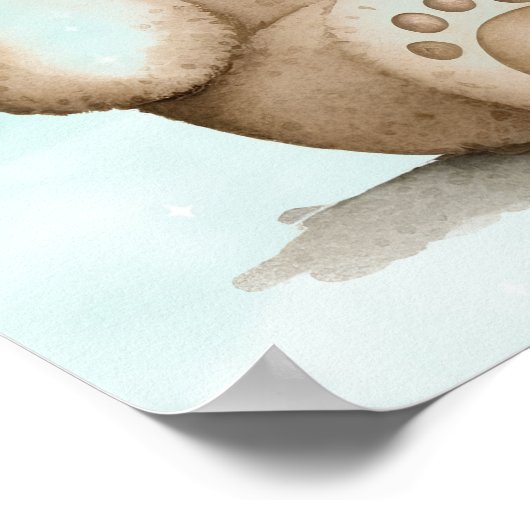 男の赤ちゃんテディベアのおもちゃ ポスター (角)