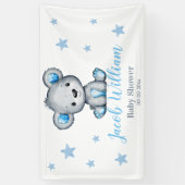 男の赤ちゃんテディベアのバナーの看板バックドランドシャワー 横断幕 (縦)