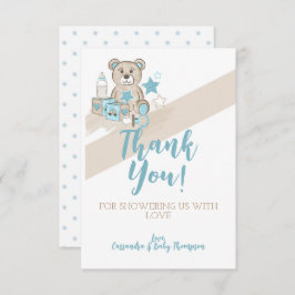 男の赤ちゃんテディベアサンキューカード サンキューカード