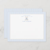 男の赤ちゃんテディベアベビーシャワーサンキューカード ノートカード (正面/裏面)