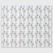 男の赤ちゃんテディベア ラッピングペーパー (フラット)