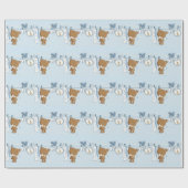 男の赤ちゃんテディベア ラッピングペーパー (フラット)