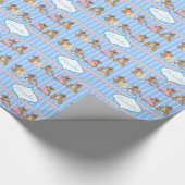 男の赤ちゃんテディベア ラッピングペーパー (角)