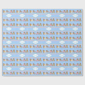 男の赤ちゃんテディベア ラッピングペーパー (フラット)