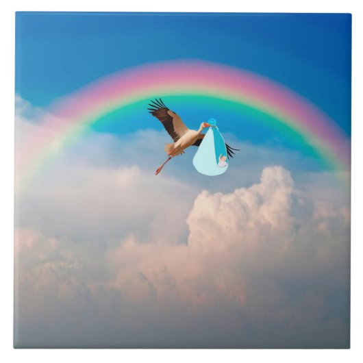 男の赤ちゃんデリバリーセラミックタイル タイル (正面)