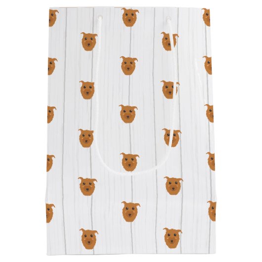 男の赤ちゃんドッグマルーン赤ちゃんシャワー ミディアムペーパーバッグ (裏面)