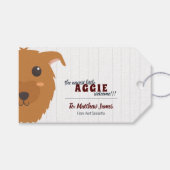 男の赤ちゃんドッグマルーン ギフトタグ (正面(横))