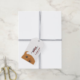 男の赤ちゃんドッグマルーン ギフトタグ