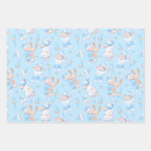 男の赤ちゃんハギングバニーI愛ママハート ラッピングペーパーシート (正面3)