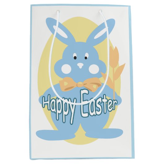 男の赤ちゃんハッピーイースターバニーMGB ミディアムペーパーバッグ (正面)