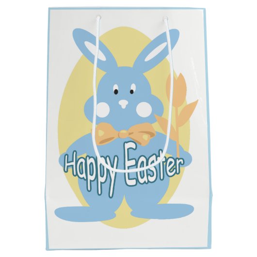 男の赤ちゃんハッピーイースターバニーMGB ミディアムペーパーバッグ (裏面)