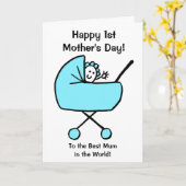 男の赤ちゃんハッピーファースト・マザー・デイ カード (黄色い花)