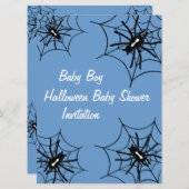 男の赤ちゃんハロウィーンベビーシャワースパイダー招待状 招待状 (正面/裏面)