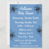 男の赤ちゃんハロウィーンベビーシャワースパイダー招待状 招待状 (裏面)