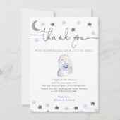 男の赤ちゃんハロウィーン秋かわいい幽霊赤ちゃんシャワー サンキューカード (正面)