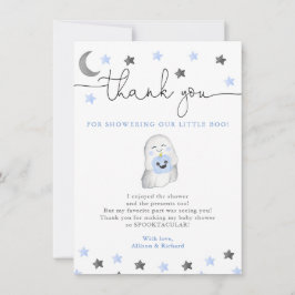 男の赤ちゃんハロウィーン秋かわいい幽霊赤ちゃんシャワー サンキューカード