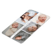 男の赤ちゃんハート誕生発表写真コラージュ マグネット (左側)