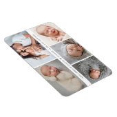 男の赤ちゃんハート誕生発表写真コラージュ マグネット (右側)