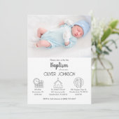 男の赤ちゃんバウティゾインビタシオンバプテエレガントィスモダンテスマ 招待状 (スタンド正面)