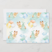 男の赤ちゃんバニーバルーンベビーシャワースプリンクル サンキューカード (裏面)