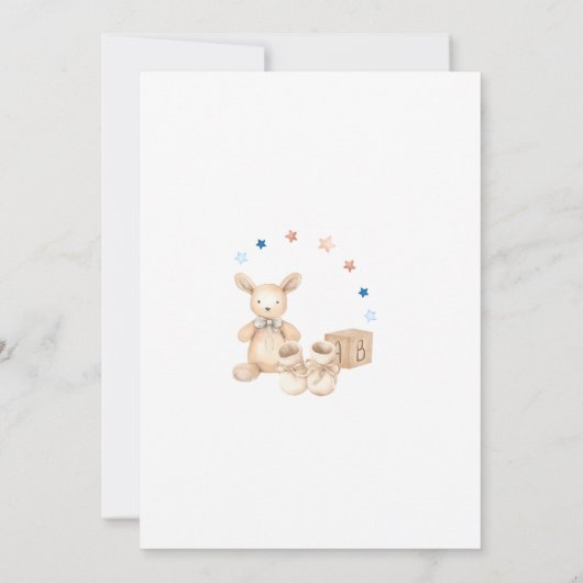 男の赤ちゃんバニーベビーシャワー 招待状 (裏面)