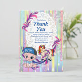 男の赤ちゃんバブルとユニコーンサンキューカード サンキューカード (スタンド正面)