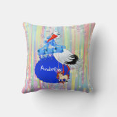 男の赤ちゃんバブルとユニコーン クッション (裏面)