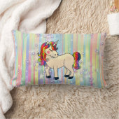 男の赤ちゃんバブルとユニコーン ランバークッション (ブランケット)