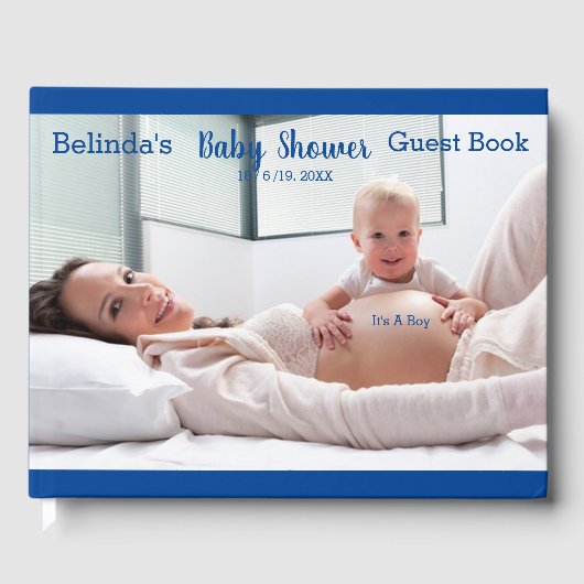男の赤ちゃんバブル&ユニコーン赤ちゃんシャワーコレクション ゲストブック (正面)