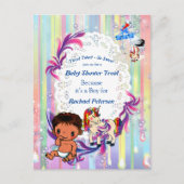 男の赤ちゃんバブル&ユニコーン赤ちゃんシャワー ポストカード (正面)