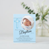 男の赤ちゃんバプティスブルークロス招待状 招待状 (スタンド正面)