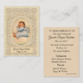 男の赤ちゃんバプテスマリメンブランスホリーカード 名刺 (正面/裏面)