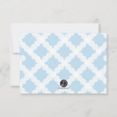 男の赤ちゃんバプテスマ《キリスト教》洗礼式や命名式ブルーホワイト感謝していユーズ サンキューカード (裏面)