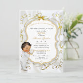 男の赤ちゃんバプテスマ《キリスト教》洗礼式や命名式聖書 招待状 (スタンド正面)