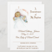 男の赤ちゃんバプテスマ《キリスト教》洗礼式や命名式証明書 シーズンカード (正面/裏面)