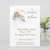 男の赤ちゃんバプテスマ《キリスト教》洗礼式や命名式証明書 シーズンカード (スタンド正面)