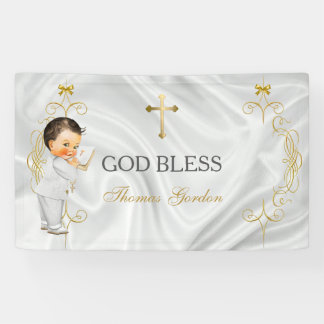 男の赤ちゃんバプテスマ《キリスト教》洗礼式や命名式金ゴールドクロス 横断幕