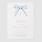 男の赤ちゃんバプテスマ ベラム紙招待状 (正面)