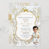 男の赤ちゃんバプテスムコミュニオン《キリスト教》洗礼式や命名式 招待状 (正面/裏面)