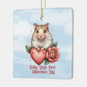 男の赤ちゃんバレンタインデー セラミックオーナメント (左)