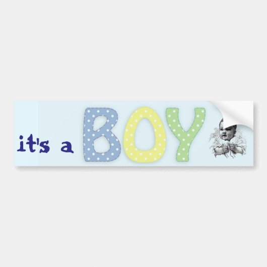 男の赤ちゃんバンパーステッカー バンパーステッカー (正面)