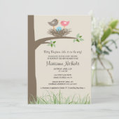 男の赤ちゃんバードズネストベビーシャワー 招待状 (スタンド正面)