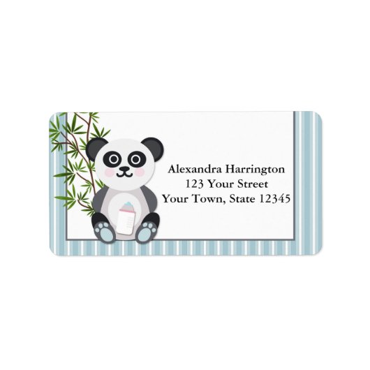 男の赤ちゃんパンダストライプズ ラベル (正面)