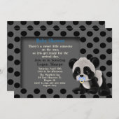 男の赤ちゃんパンダベアベイビーシャワー招待状 招待状 (正面/裏面)