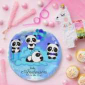 男の赤ちゃんパンドラ(PANDAS)ベビーシャワー紙プレート ペーパープレート (パーティー)