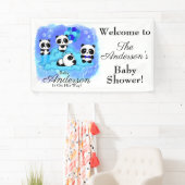 男の赤ちゃんパンドラ(PANDAS)ベビーシャワー 横断幕 (インサイチュ)