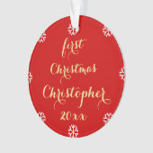 男の赤ちゃんパーソナライズされたガール初めてのクリスマス名 オーナメント (正面)